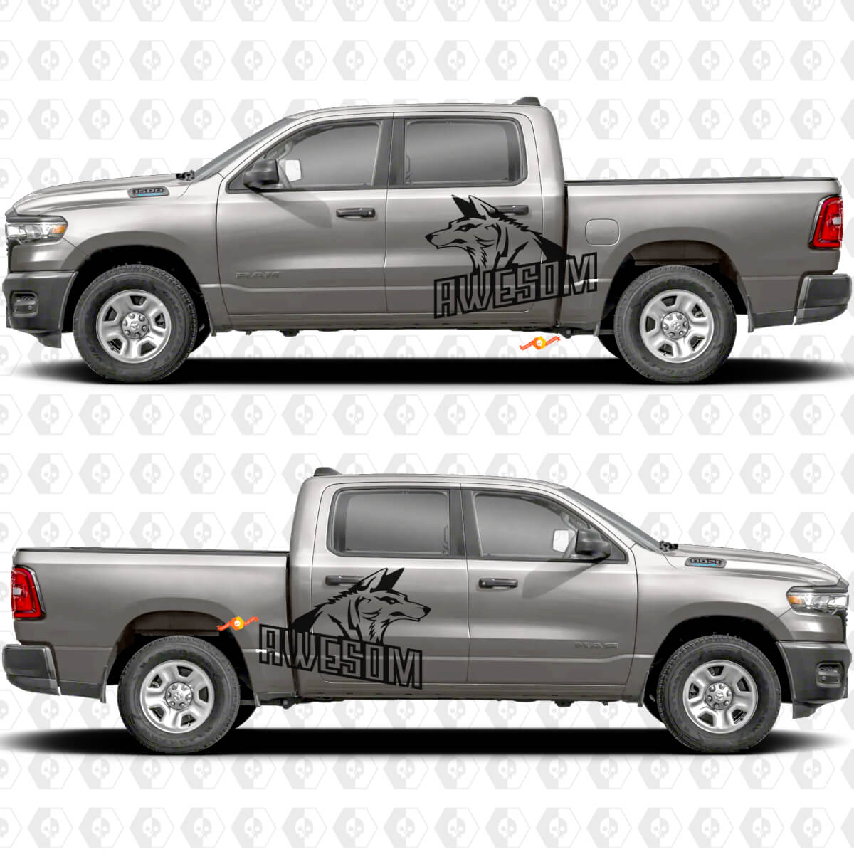 Seitentüren Bettseite Awesome Wolf Spritzschutz Aufkleber Decals Grafiken 2