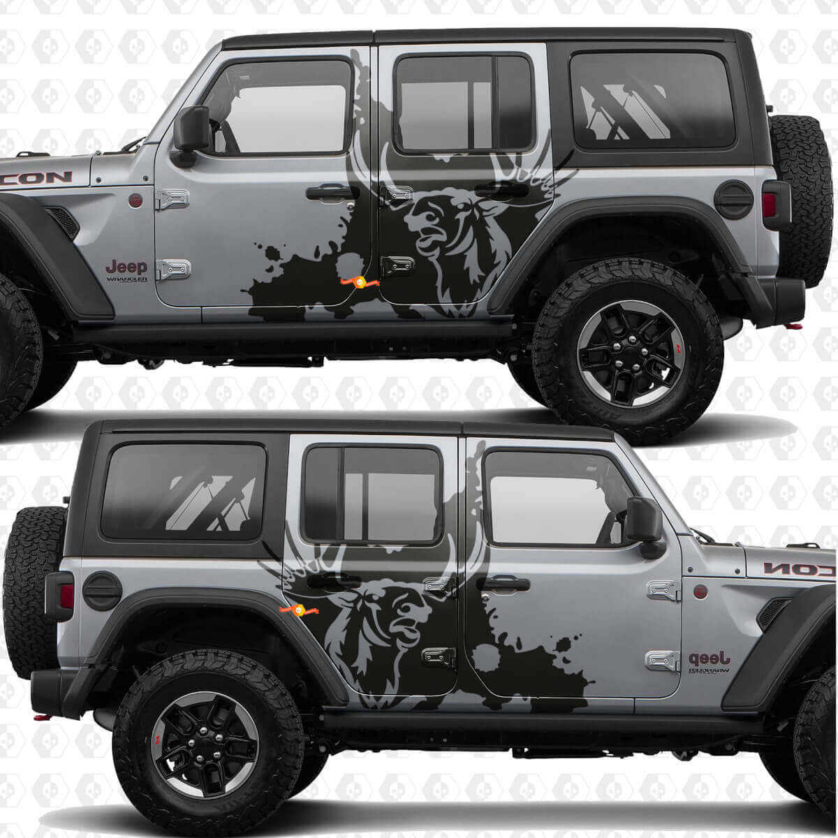 Moose Splash Nature Seitentüren Vinylaufkleber passend für Jeep Wrangler
