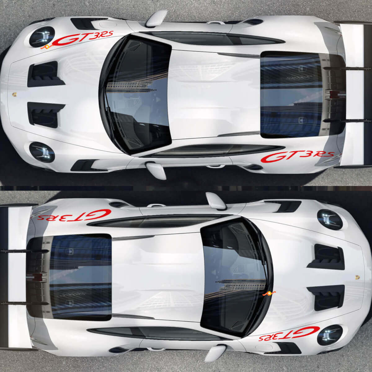 GT3 RS Kotflügel vorne und hinteres Kotflügelverkleidungs-Aufkleberset für Porsche 911 GT3 RS
