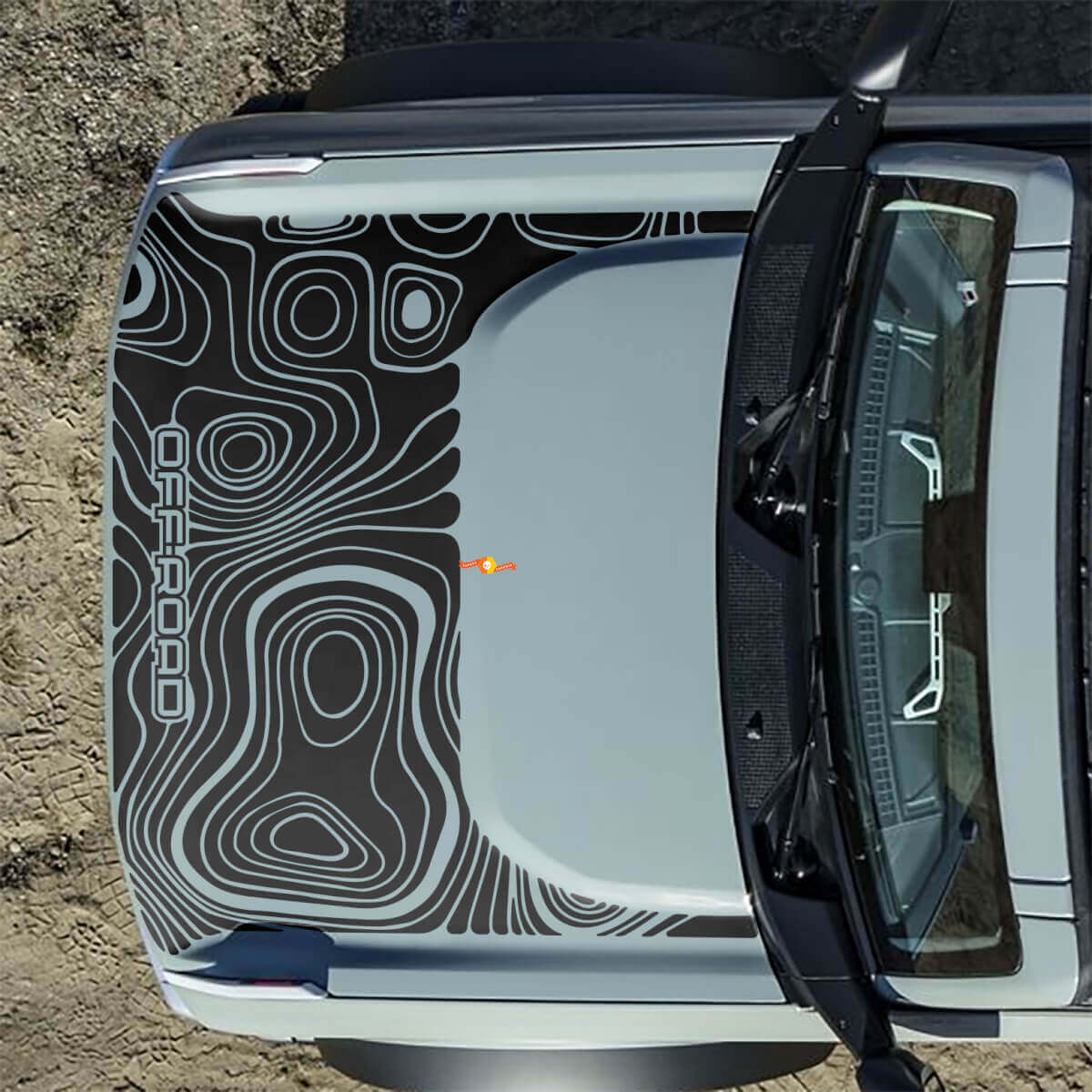 Motorhauben-Topographische Offroad-Aufkleber für Ford Bronco 2
