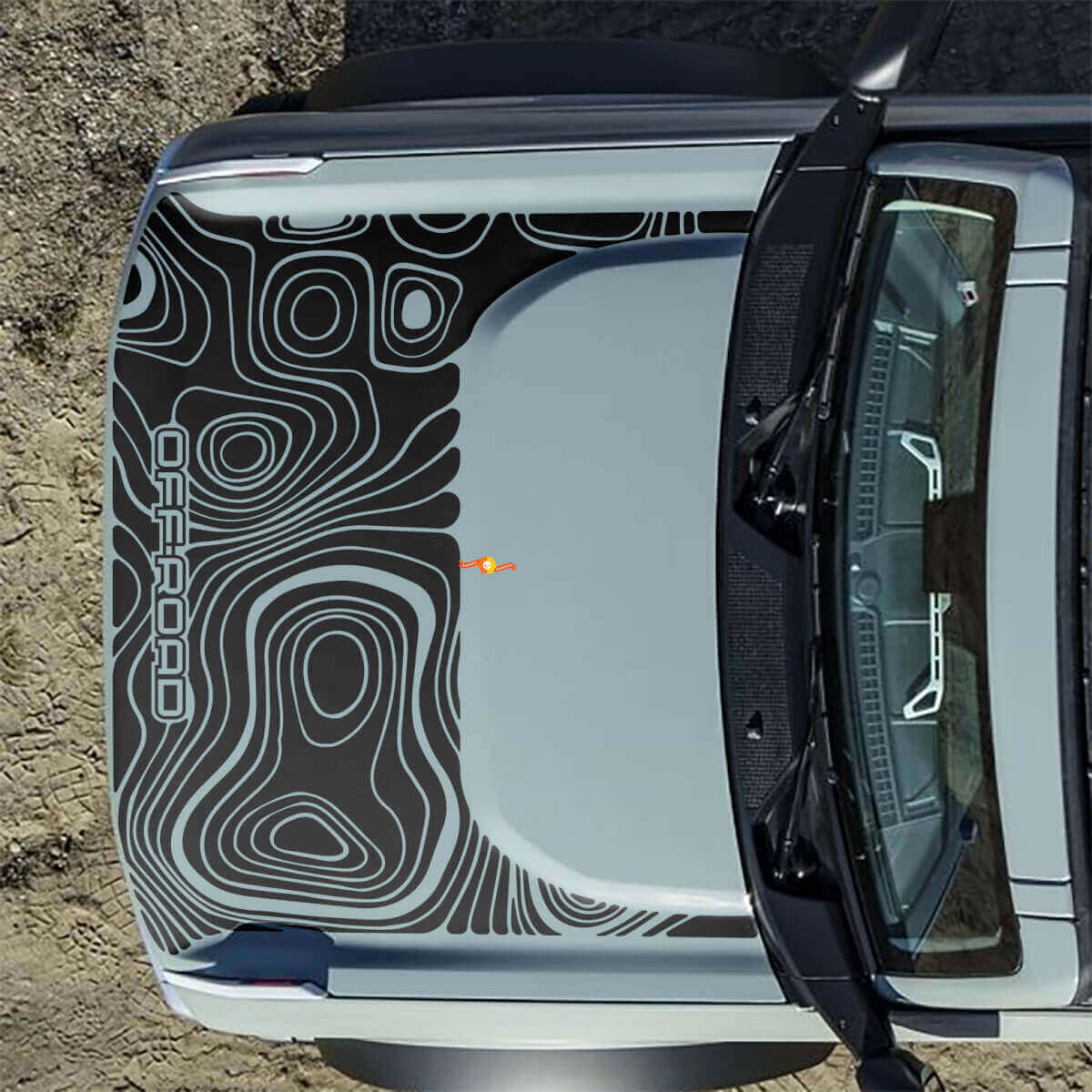 Motorhauben-Topographische Offroad-Aufkleber für Musclecar horse 2