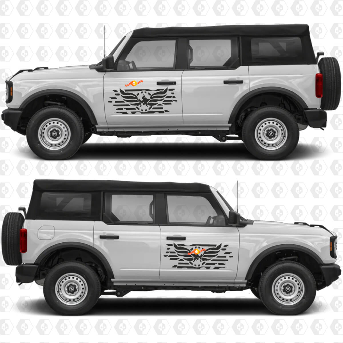 Paar Türen Top Gun Maverick Edition Seiten Vinyl Aufkleber Sticker Grafik passend für Ford Bronco