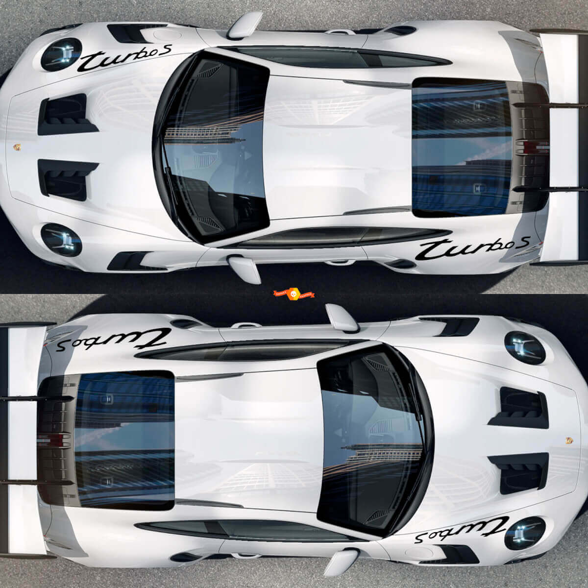 Turbo S Style Front- und hinteres Kotflügel-Quarter-Panel Vinyl-Aufkleber-Set für Porsche 911