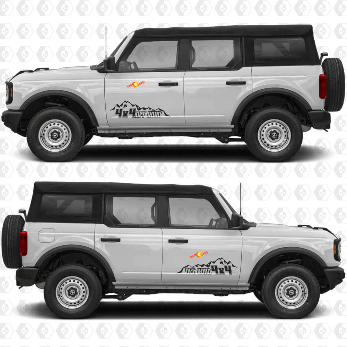 4x4 Offroad Berge Seitentür Vinyl Aufkleber Sticker Grafik 3 für Musclecar horse
