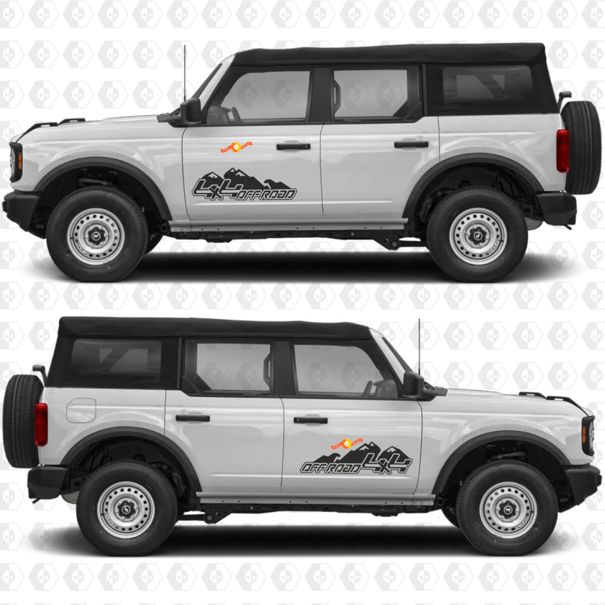 4x4 Offroad-Seitentür-Grafikaufkleber für Ford Bronco