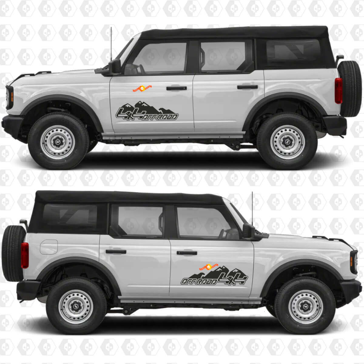4x4 Offroad-Seitentür-Grafikaufkleber für Ford Bronco