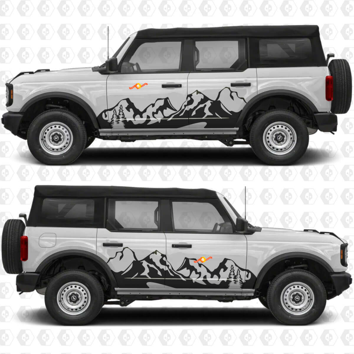 Mountains Side Doors Grafiken Vinyl-Aufkleber Sticker passend für Ford Bronco