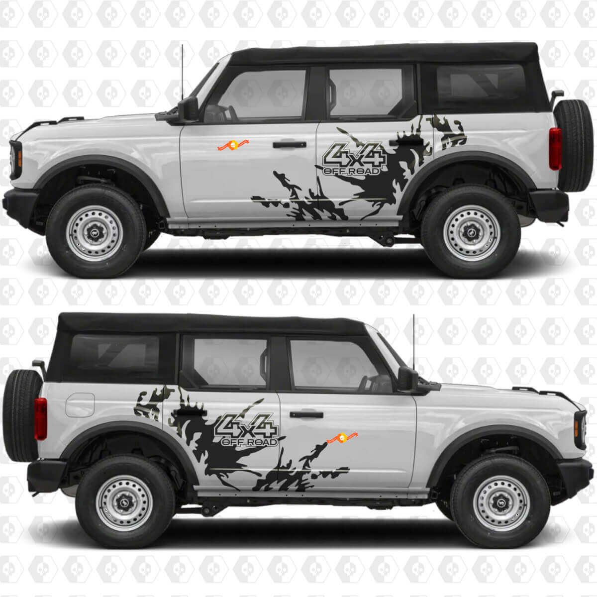 4x4 Offroad Spritzschutz Seiten Türen Grafik Vinyl Aufkleber Sticker passend für Ford Bronco