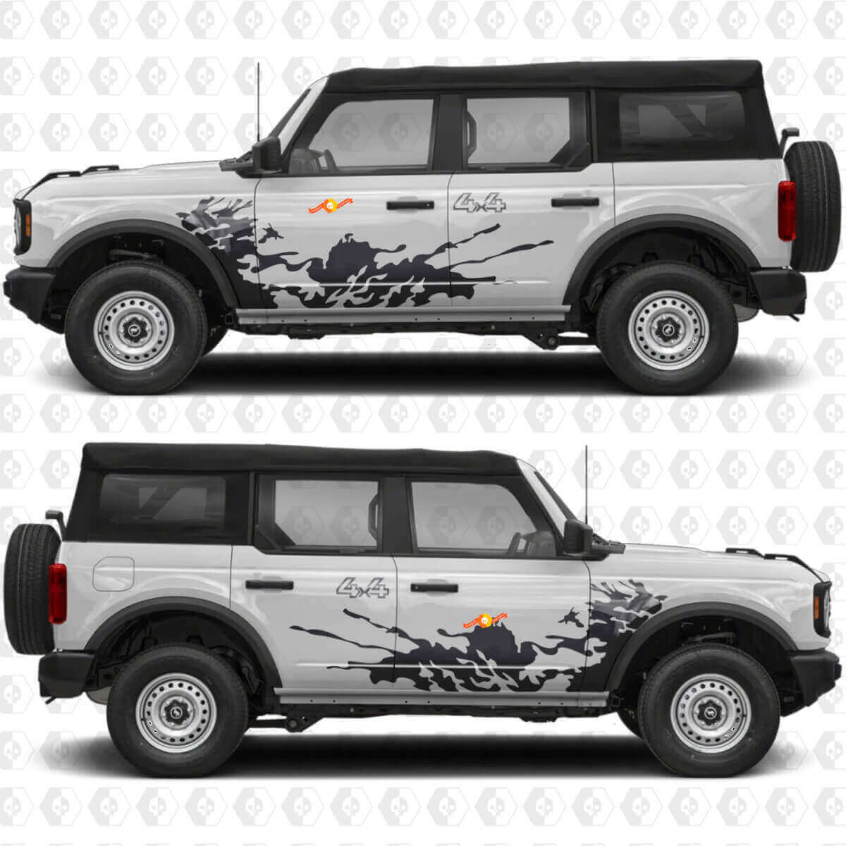4x4 Offroad Spritzschutz Seitentüren Vinyl Aufkleber Sticker Grafik 2 für Musclecar horse