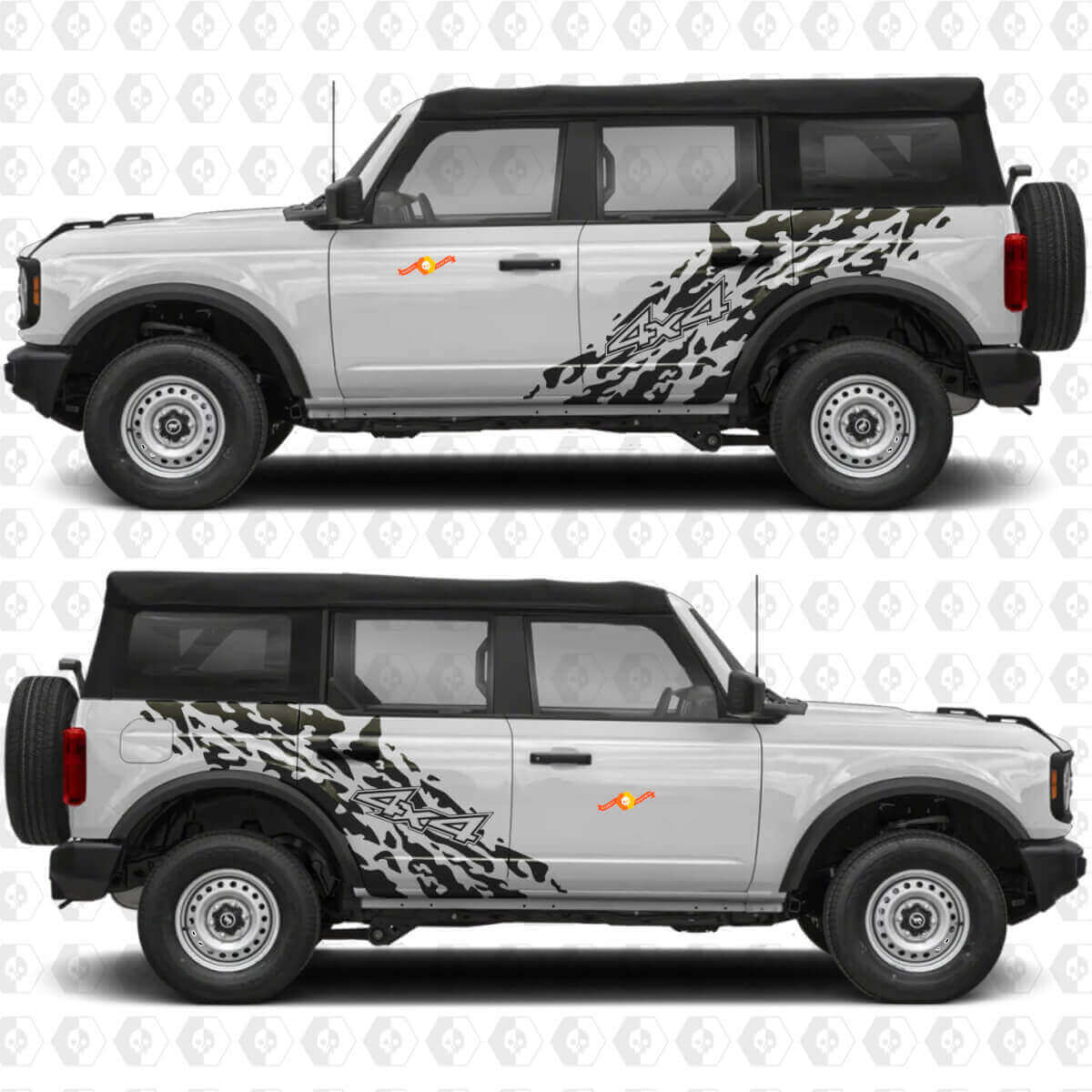 4x4 Offroad Splash Seiten Türen Vinylaufkleber Aufkleber Grafik 3 für Musclecar horse