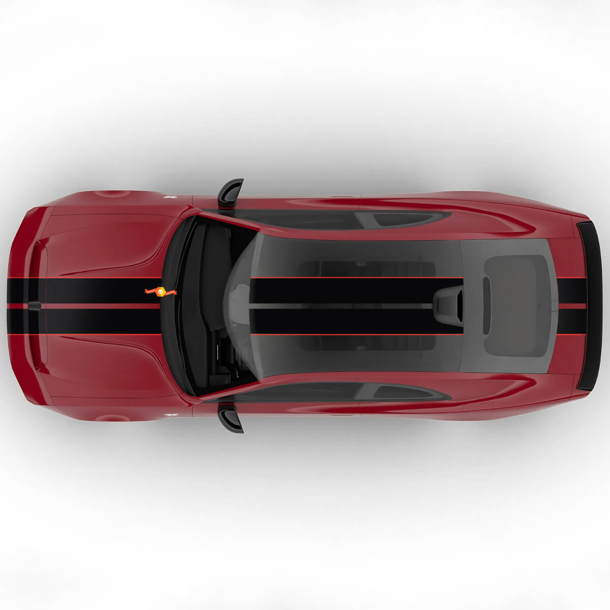 Sixpack Dual Central Stripes Hauben Rallye Versatz Vinyl Aufkleber Grafik für Dodge Charger Daytona