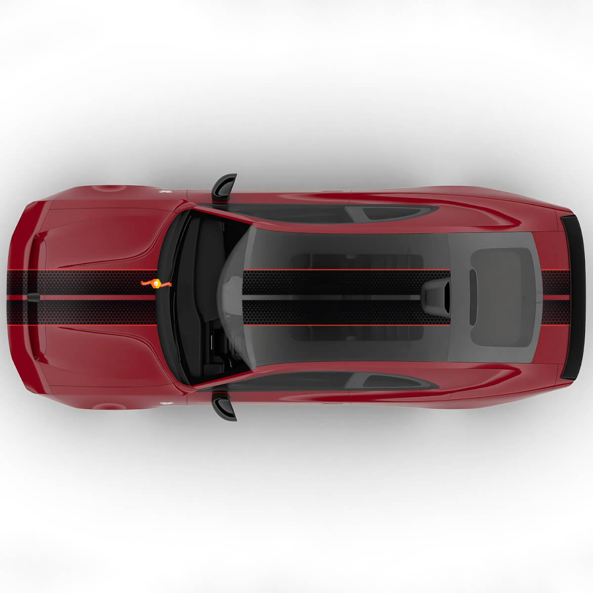 Sixpack Dual Central Stripes Motorhauben Rallye Versatz Vinyl Aufkleber Grafik 2 für Dodge Charger Daytona