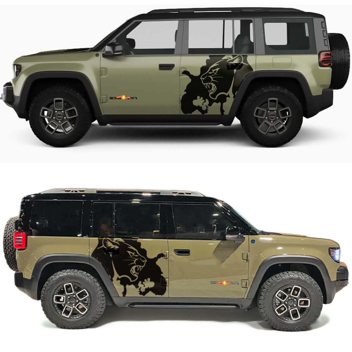 Cougar Splash Seitentüren Vinyl-Aufkleber für Jeep Recon