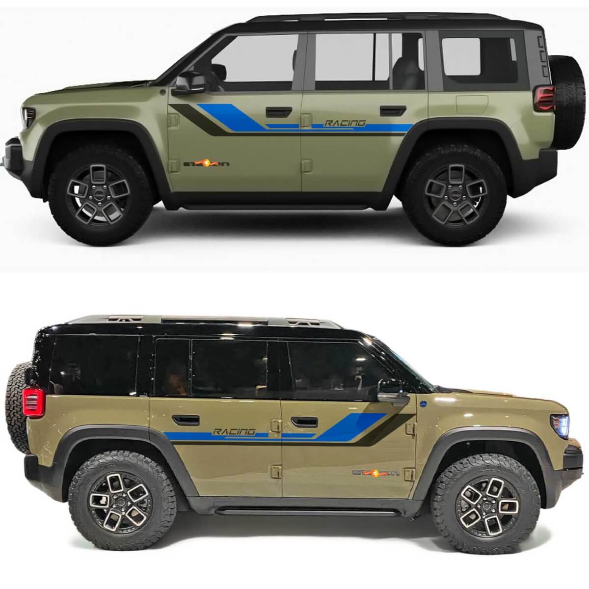 Streifen Racing Seiten Türen Vinyl Aufkleber für Jeep Recon