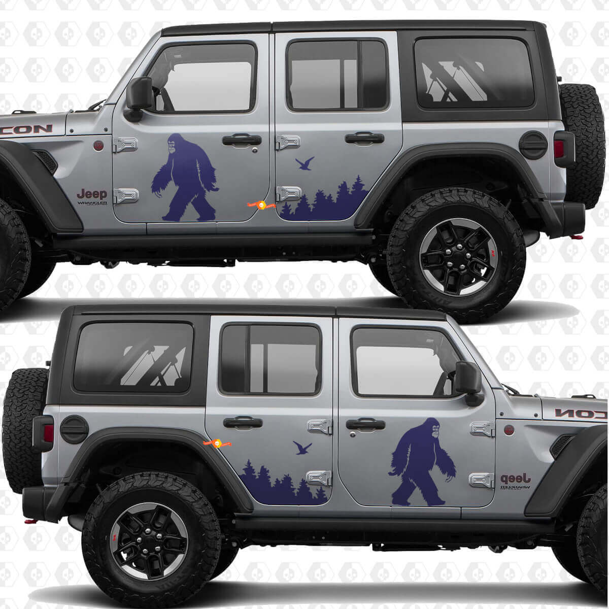 Sasquatch Forest Line Seitentür Vinyl-Aufkleber passend für Jeep Wrangler