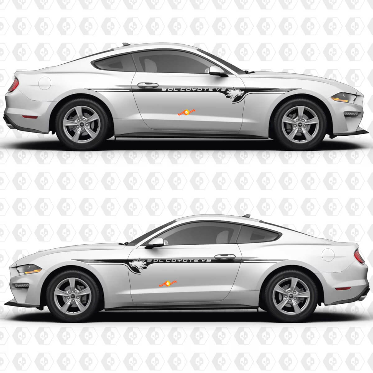 S550 50L Coyote V8 Minimal Akzent Seiten Türen Vinyl Aufkleber Sticker für Ford Mustang