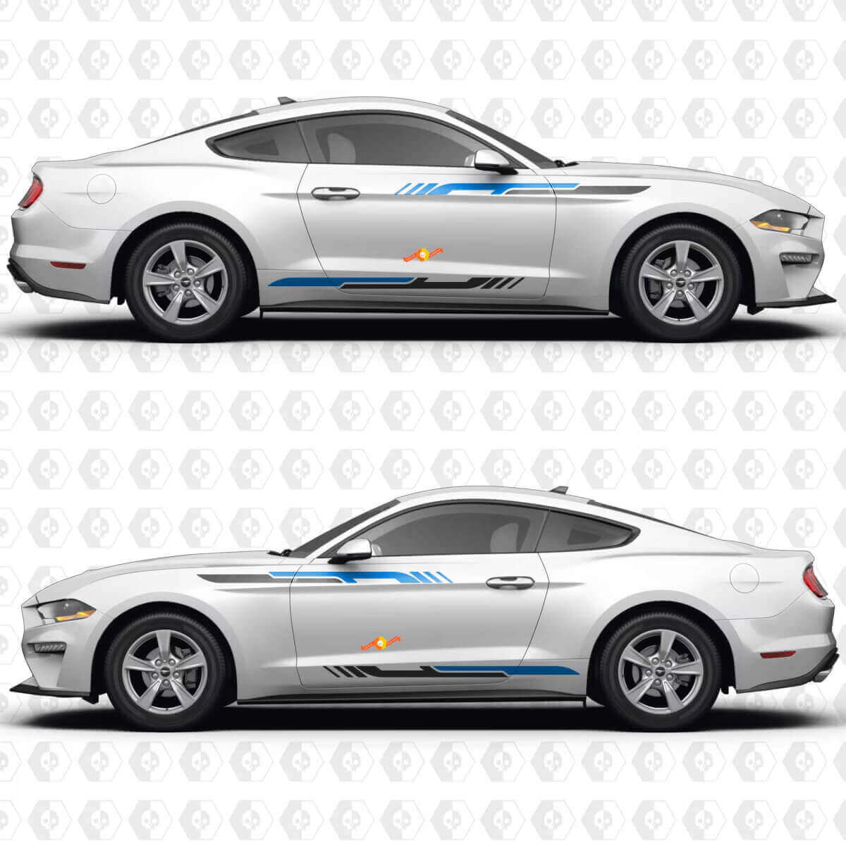 S550 Clean Line Stripe Seiten-Türen Vinylaufkleber Aufkleber für Ford Mustang