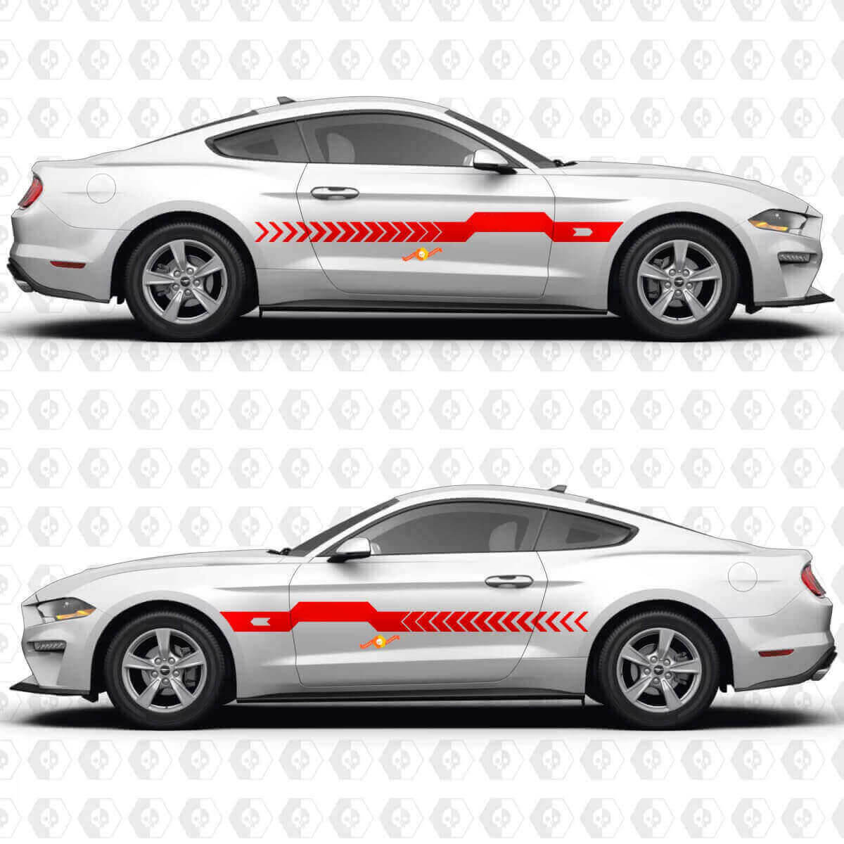 Zentralstreifen Seiten Tür Vinyl Aufkleber Sticker Grafiken für Musclecar Musclecarmodel