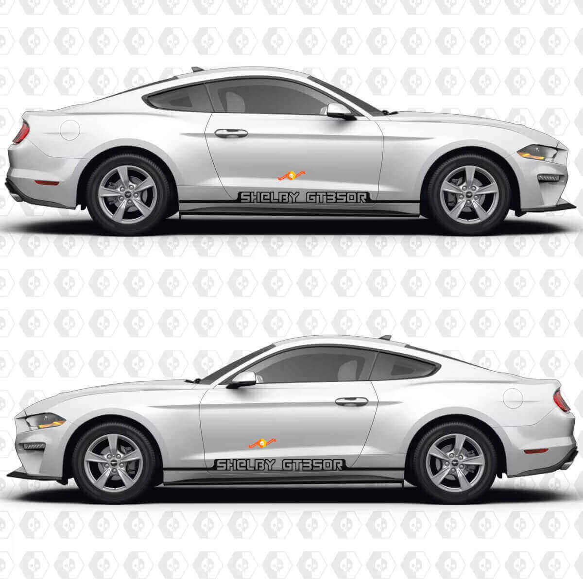 Shelby GT350R Streifen Seiten Tür Vinyl Aufkleber Set für Musclecar Musclecarmodel S550