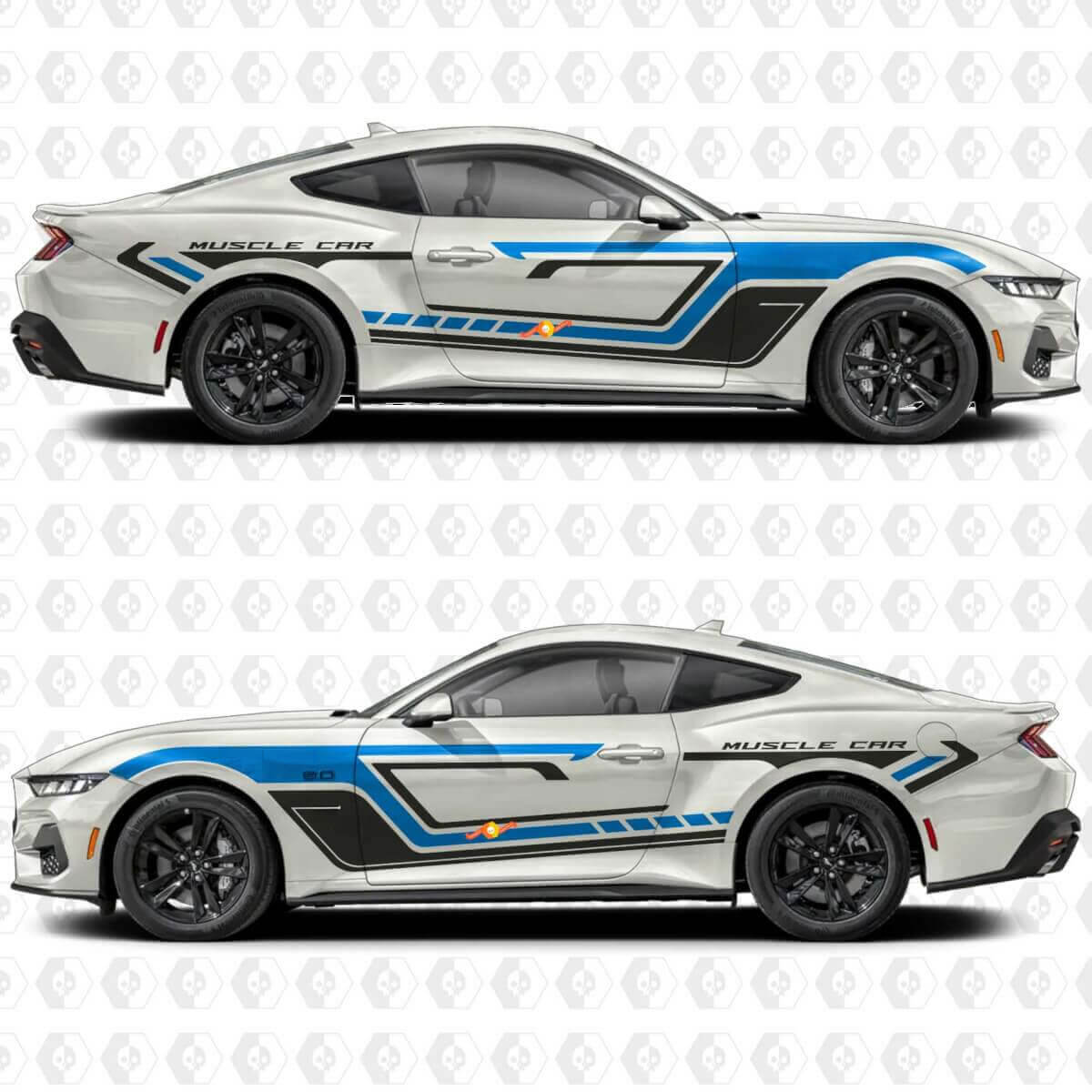 Classic Muscle Premium Streifen Seitentür Vinyl-Aufkleber Grafik für Musclecar Musclecarmodel
