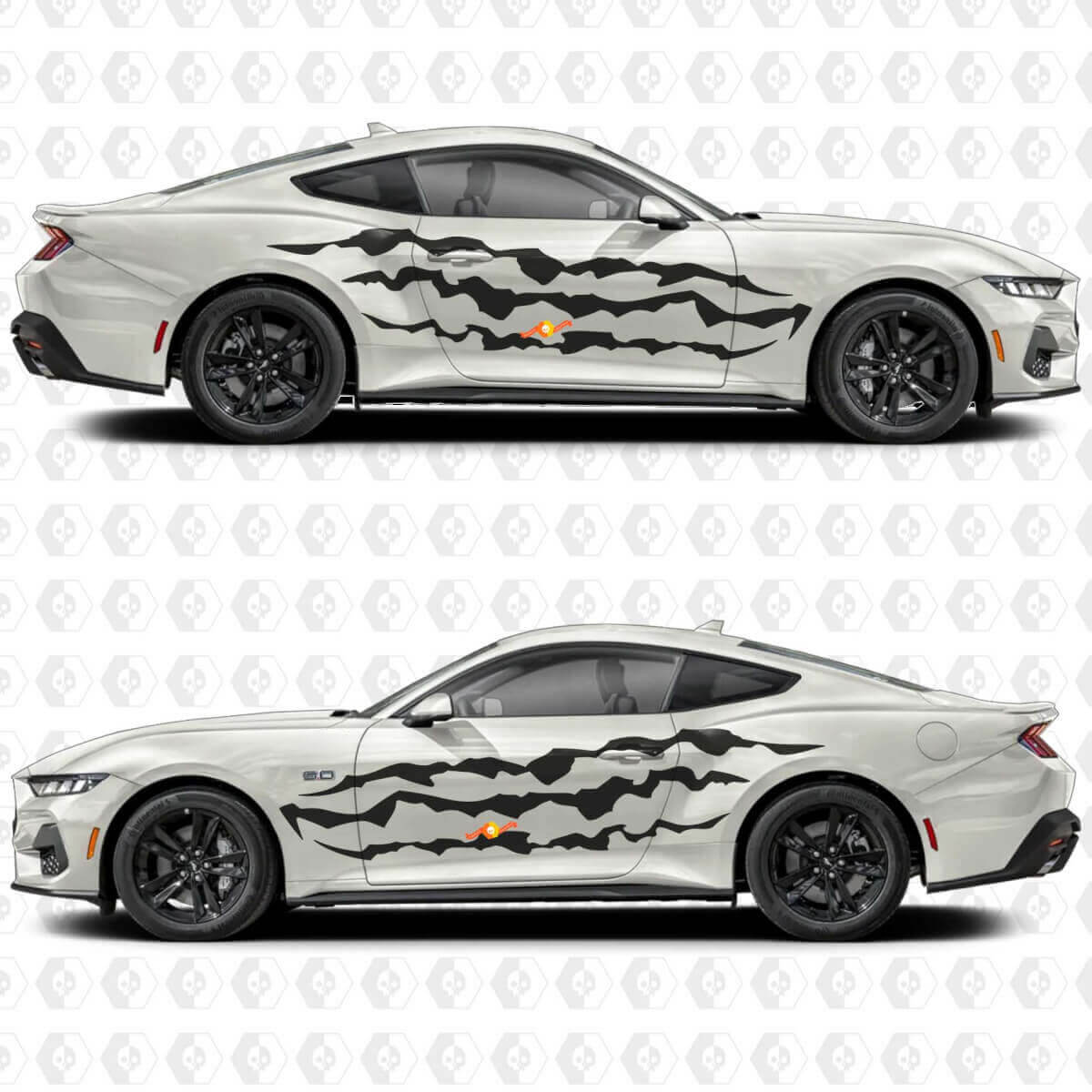 Klaue Schlitz Streifen Seiten Tür Vinyl Aufkleber Sticker für Musclecar Musclecarmodel
