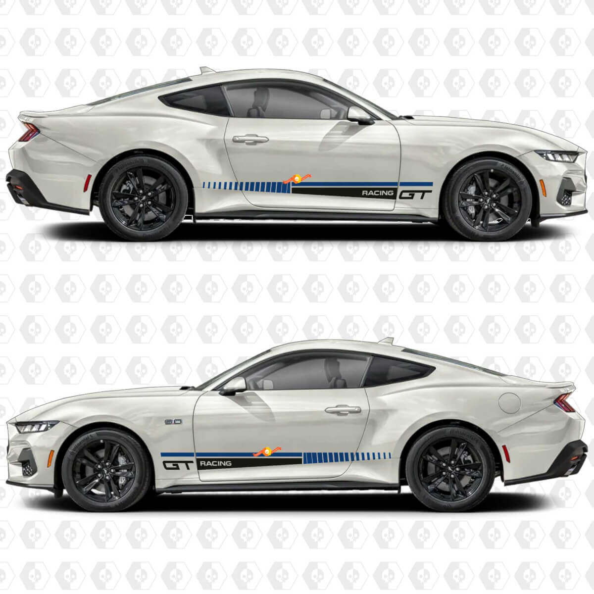 GT Racing Look Streifen Seiten Tür Vinyl Aufkleber Sticker für Ford Mustang