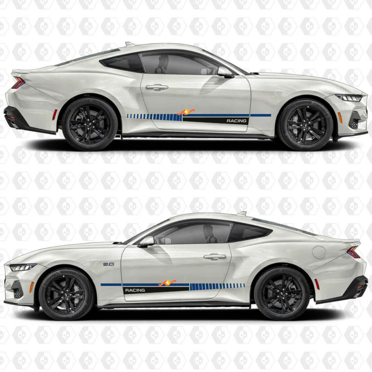 Racing-Look-Streifen Seiten Tür Vinyl-Aufkleber Grafiken für Musclecar Musclecar-Modell