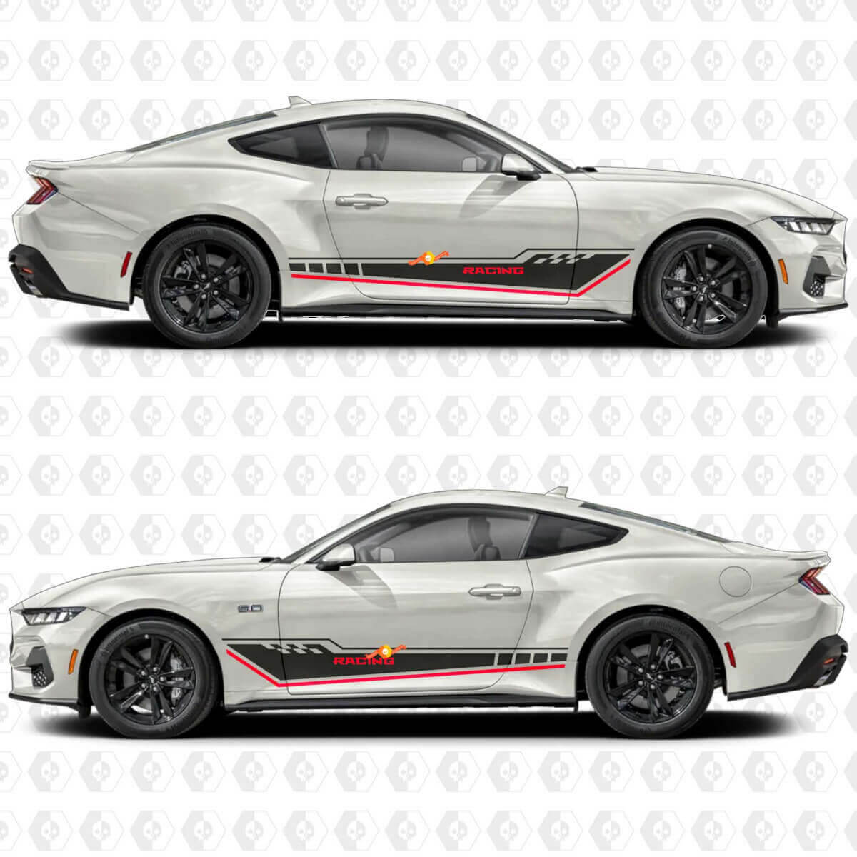 Triple Racing Streifen Seitentür Vinyl Aufkleber Sticker für Musclecar Musclecarmodel