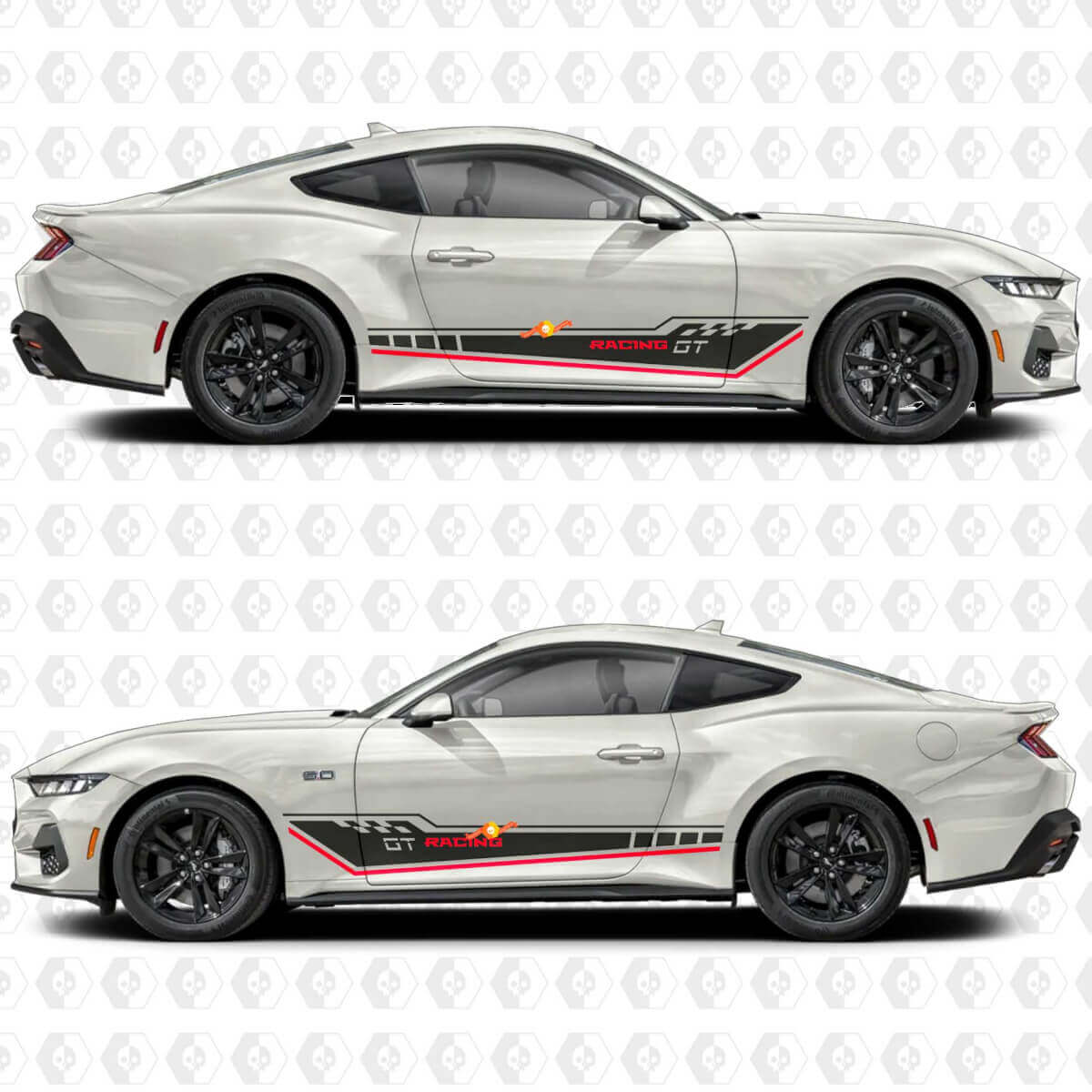 Triple Racing Streifen Seitentür Vinyl Aufkleber Sticker für Ford Mustang