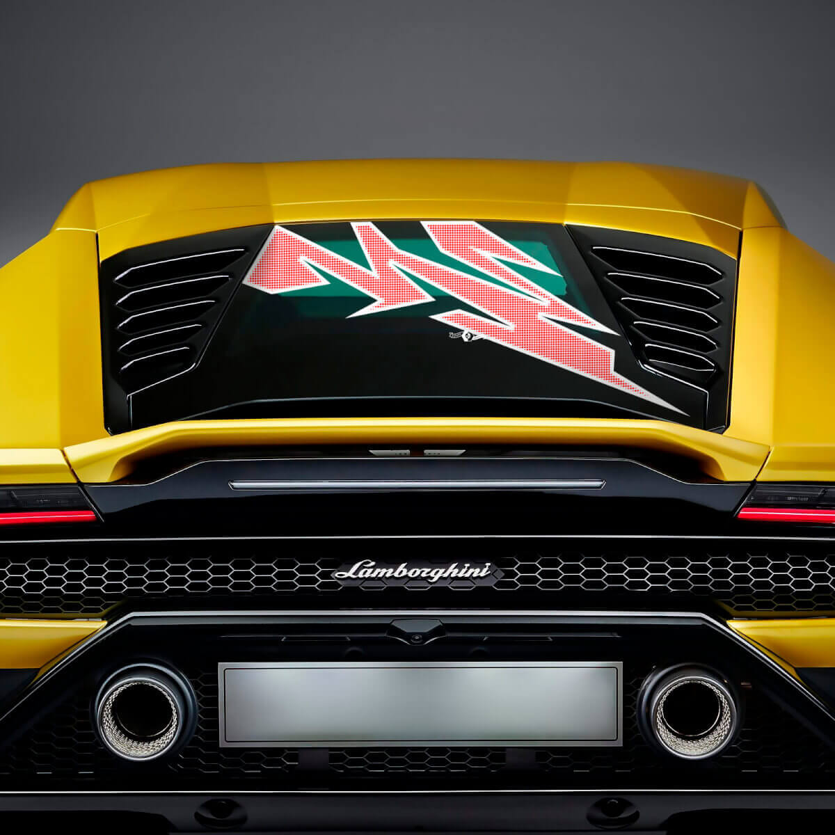 Abstrakte Grafik Aufkleber für die hintere Scheibe Lamborghini Huracan Evo