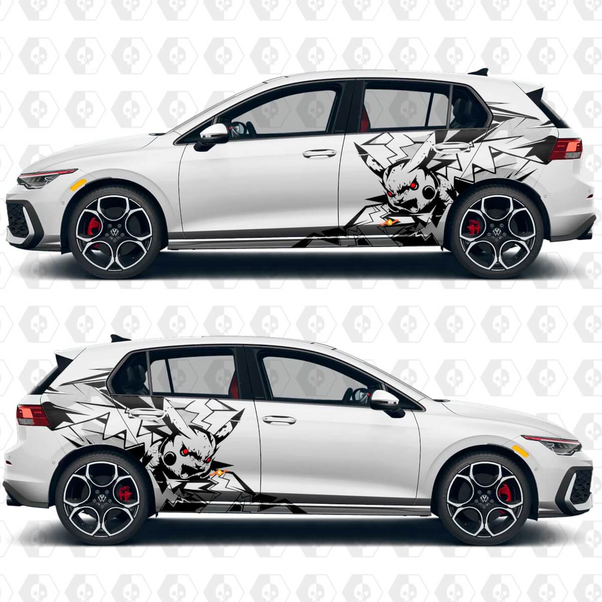 Pikachu Blitz Abstraktes Grafik Seiten Tür Heck Seitenwand Vinyl Aufkleber für Volkswagen Golf
