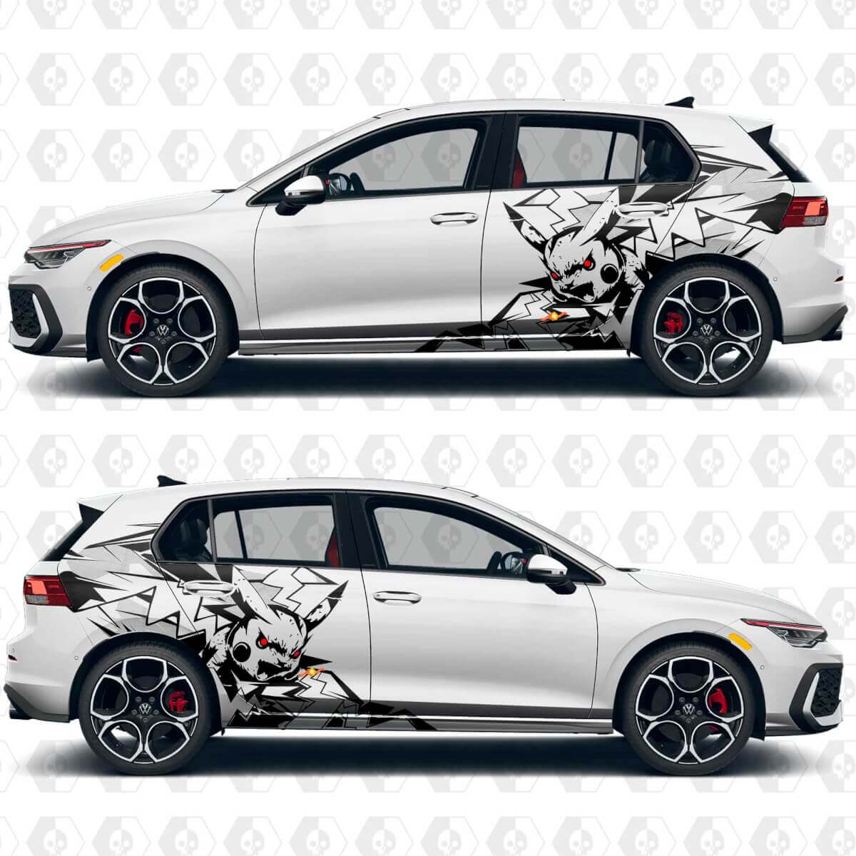 Pikachu Blitz Abstraktes Grafik Seiten Tür Heck Seitenwand Vinyl Aufkleber für Volkswagen Golf