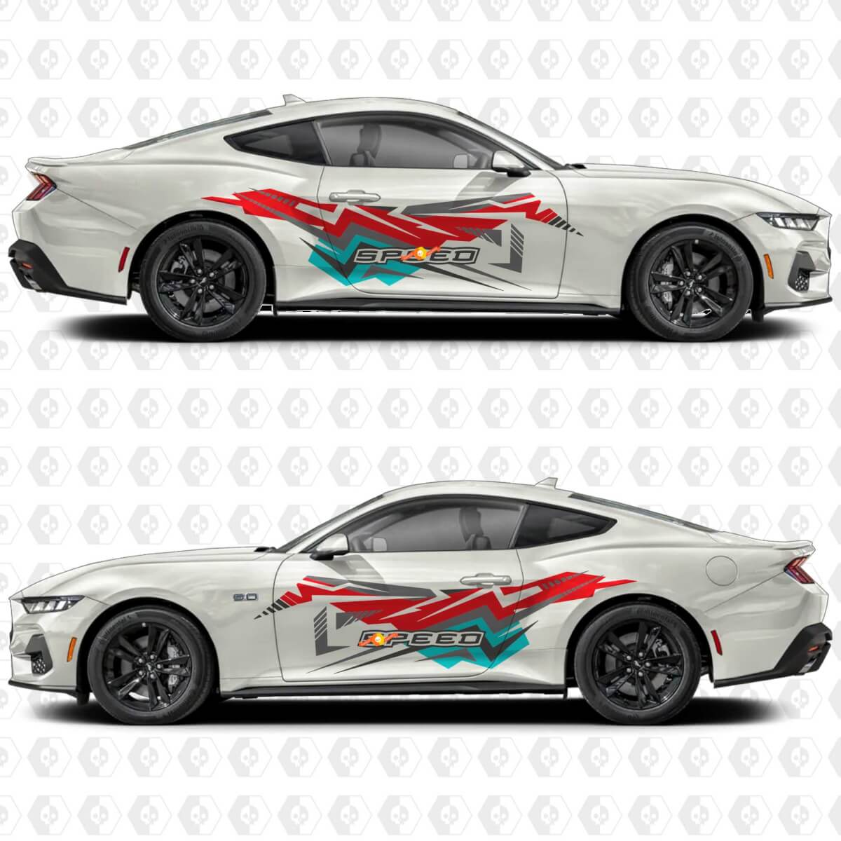 Abstract Speed Art Seiten Tür Vinyl Aufkleber Sticker Grafik für Musclecar Musclecarmodel
