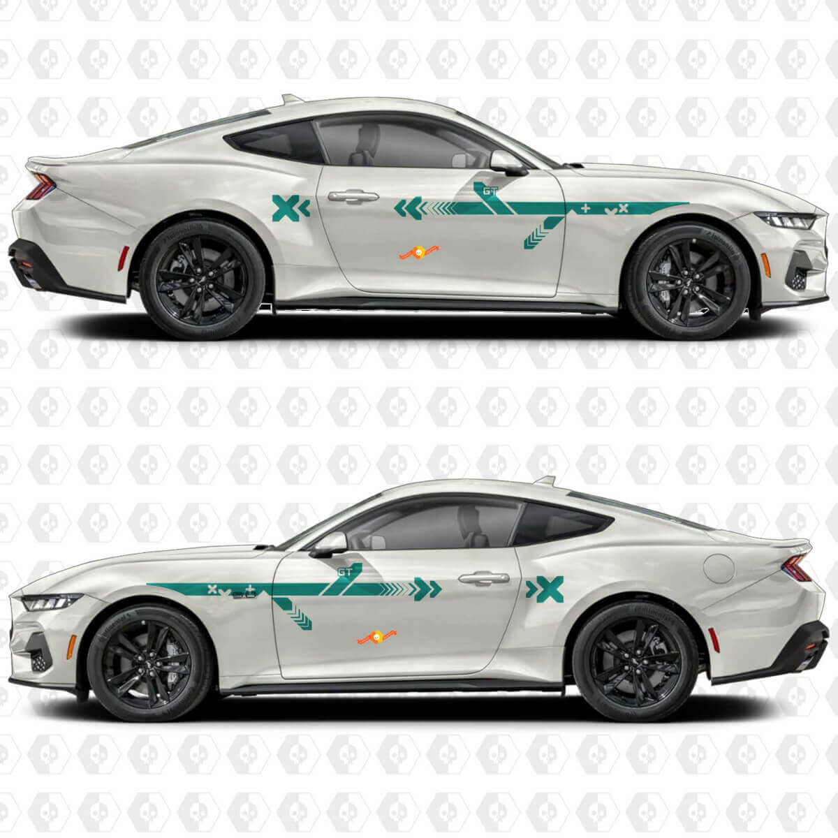 Linien Streifen Seiten Tür Vinyl Aufkleber Sticker für Ford Mustang