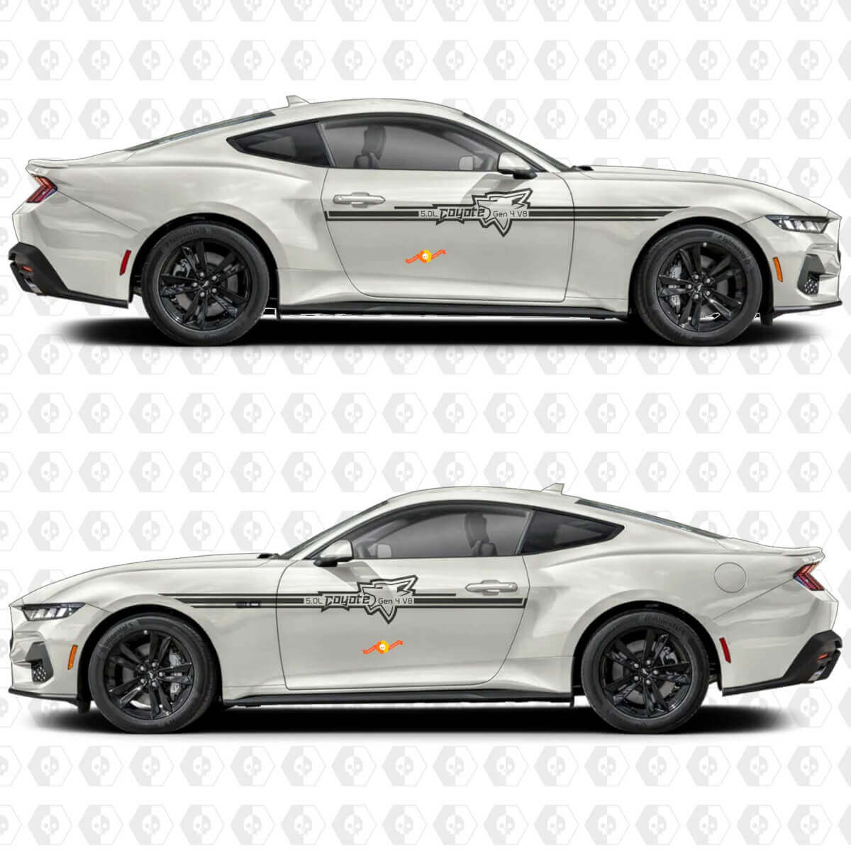 Coyote Umriss Akzentstreifen Seitentür Vinyl Aufkleber Sticker für Ford Mustang