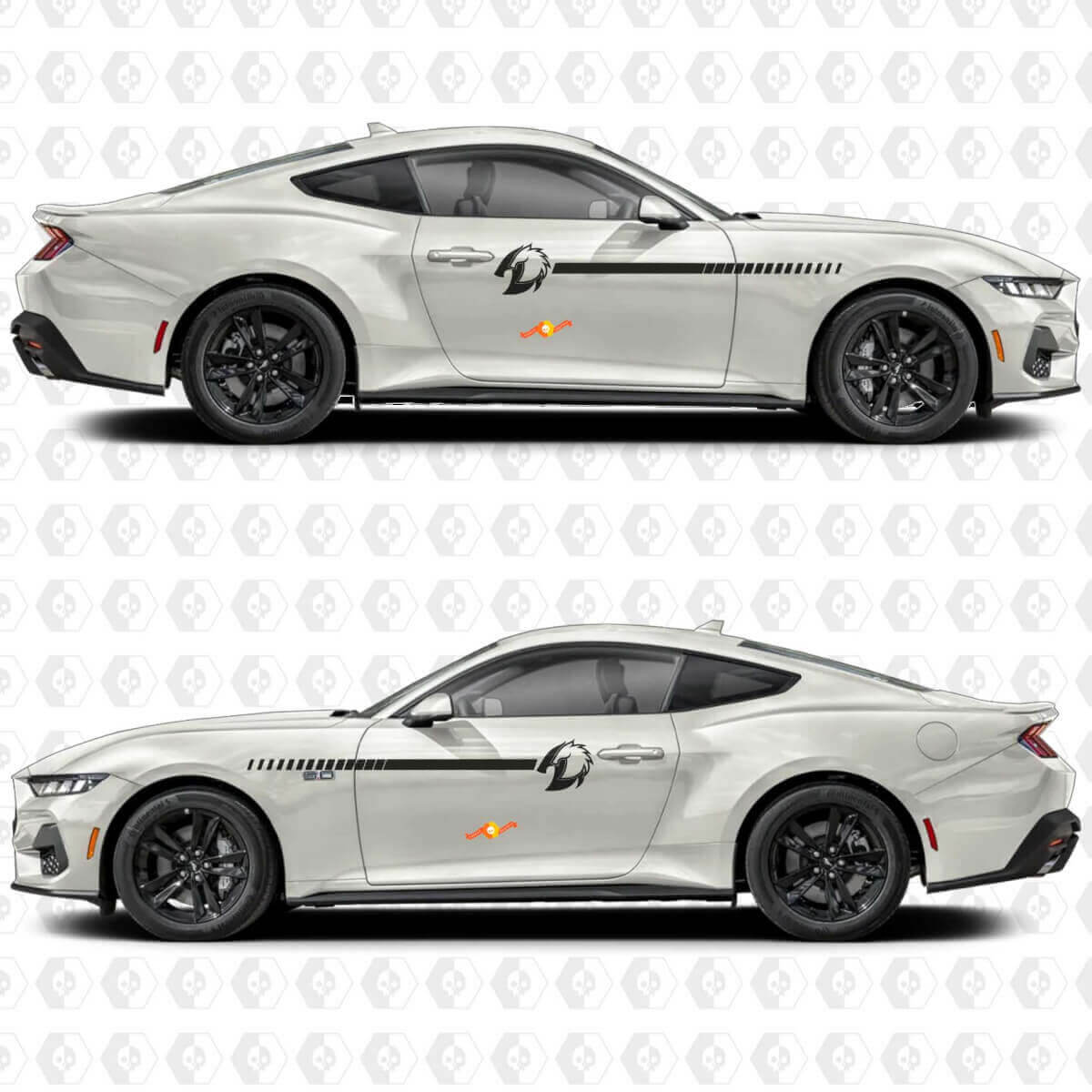 Pferdeschatten-Streifen Seiten-Tür Vinyl-Aufkleber Grafiken für Musclecar Musclecarmodel