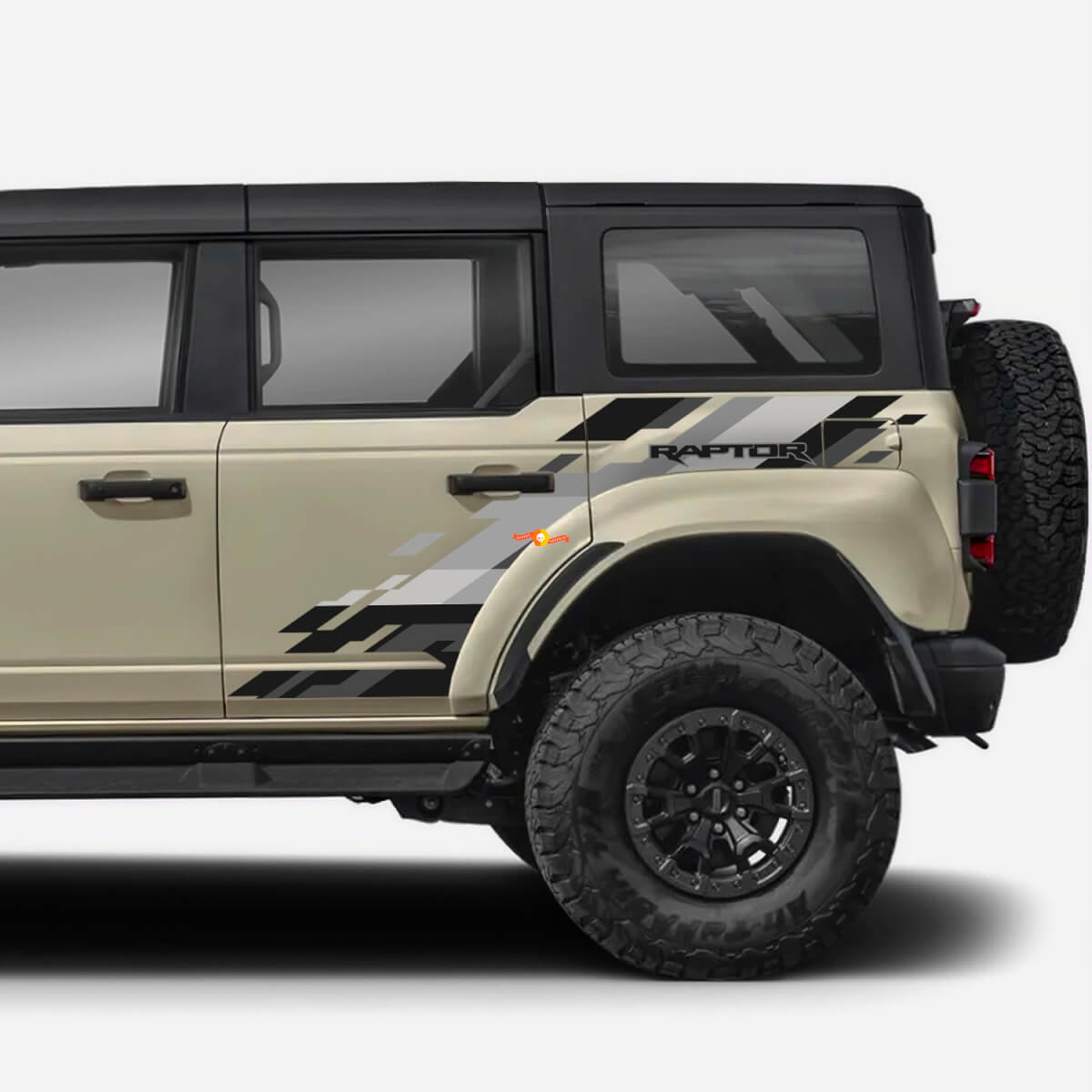 Vinyl-Aufkleber Set für hinteres Seitenpaneel, passend für Ford Bronco Raptor Style id=17804