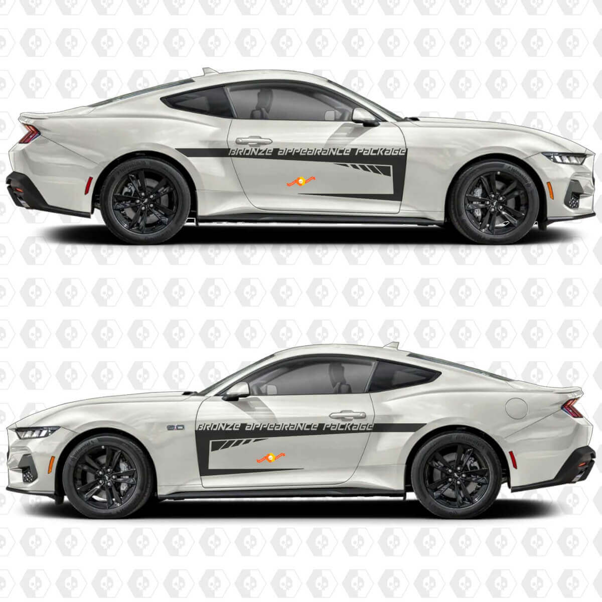 Bronze Appearance Package Negativraumstreifen Seiten Tür Vinyl Aufkleber Grafiken für Ford Mustang