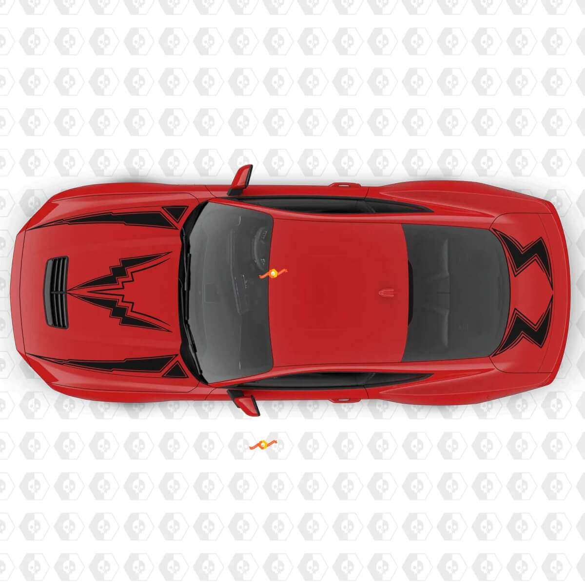 Lightning Bolt Streifen Motorhauben- und Kofferraum-Vinylaufkleber für Ford Mustang