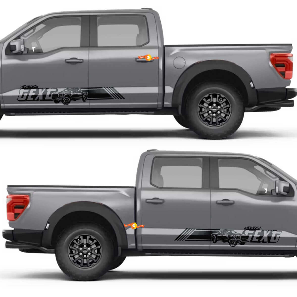 Custom Text Trophy Truck Style Lines Side Doors Vinyl Decal Sticker for Ford F-150