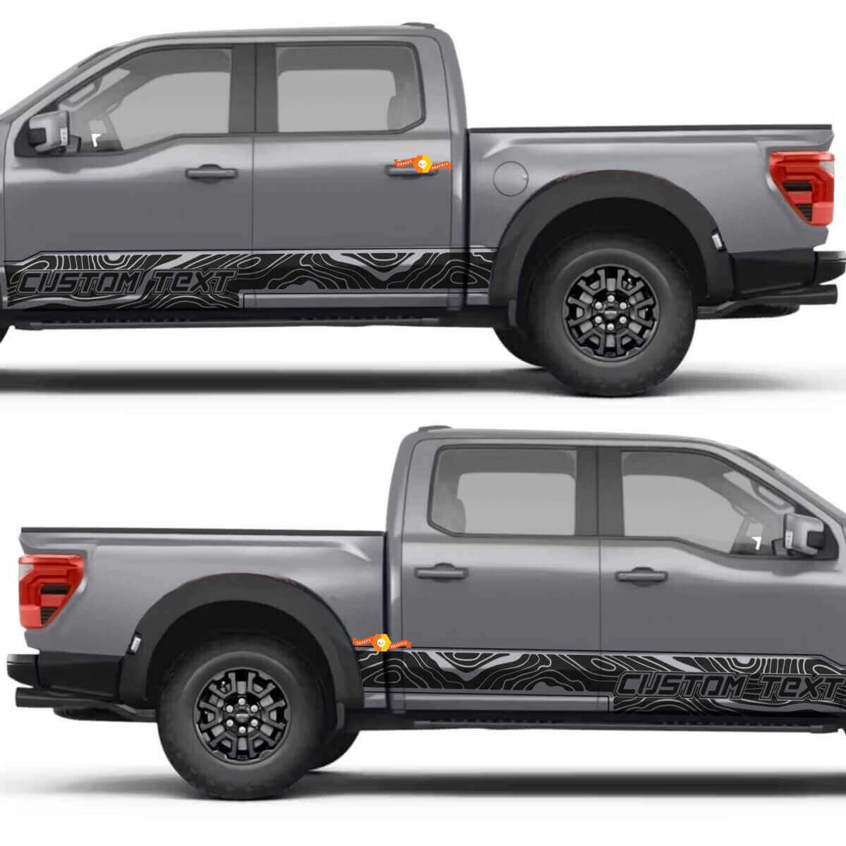 Topographisches Kartenmuster Seitentüren Schweller Vinylaufkleber Sticker für Ford F-150