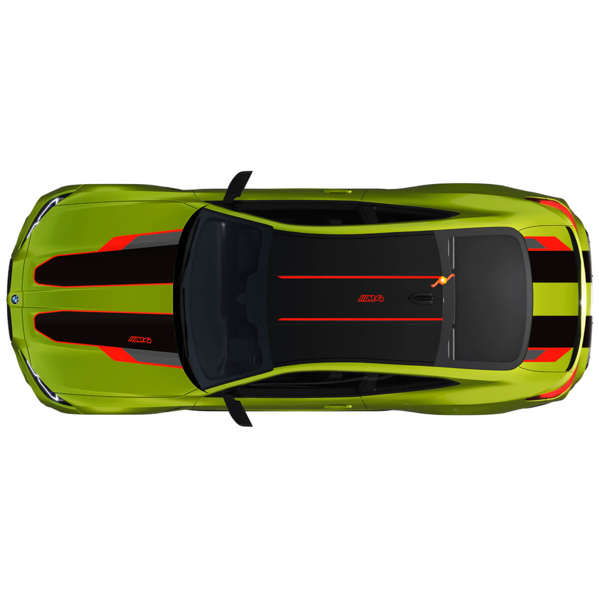 M Performance Hood Roof Trunk Stripes Vinyl Decal for BMW M4 G82