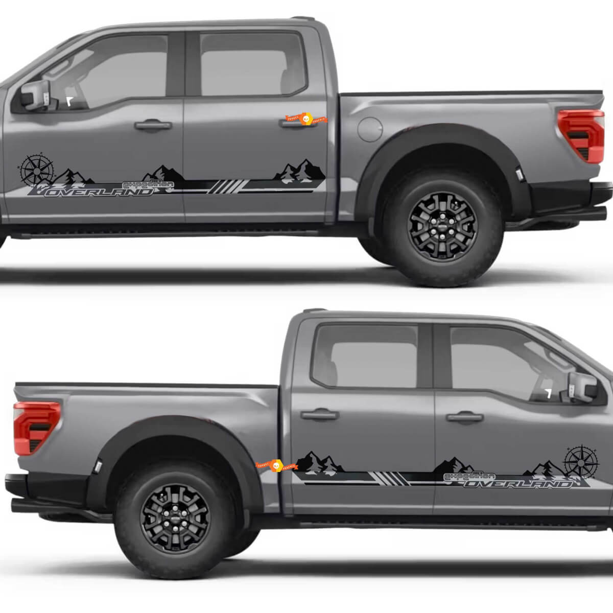 Overland Expedition Streifen Seiten Tür Vinylaufkleber für Musclecar truck