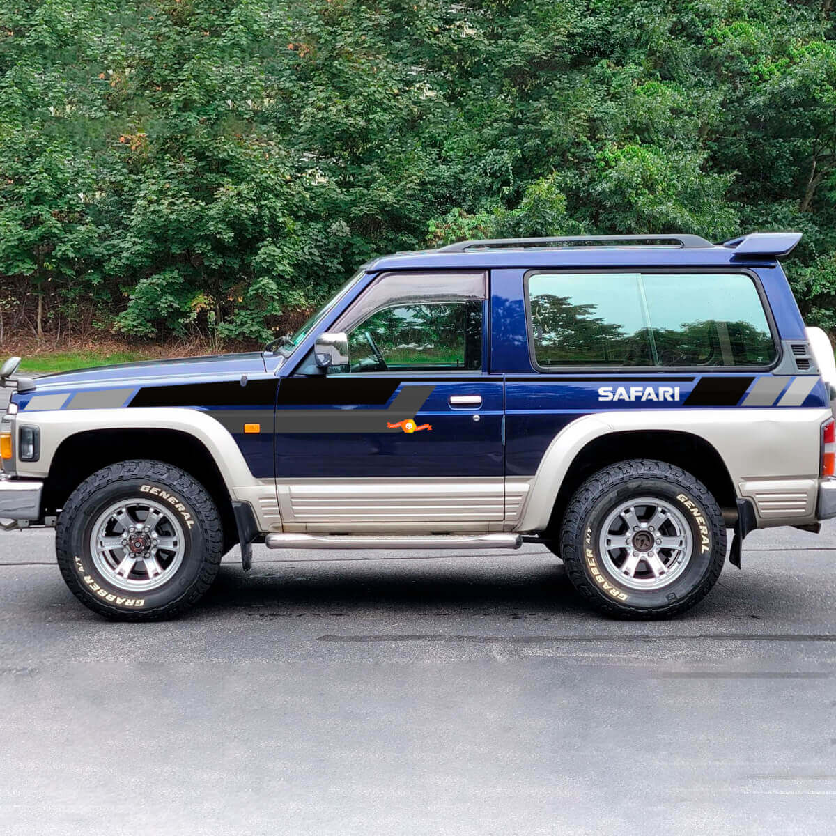 Coloring Blocks Streifen Safari Seitentüren und Kotflügel Vinyl-Aufkleber für Nissan Patrol