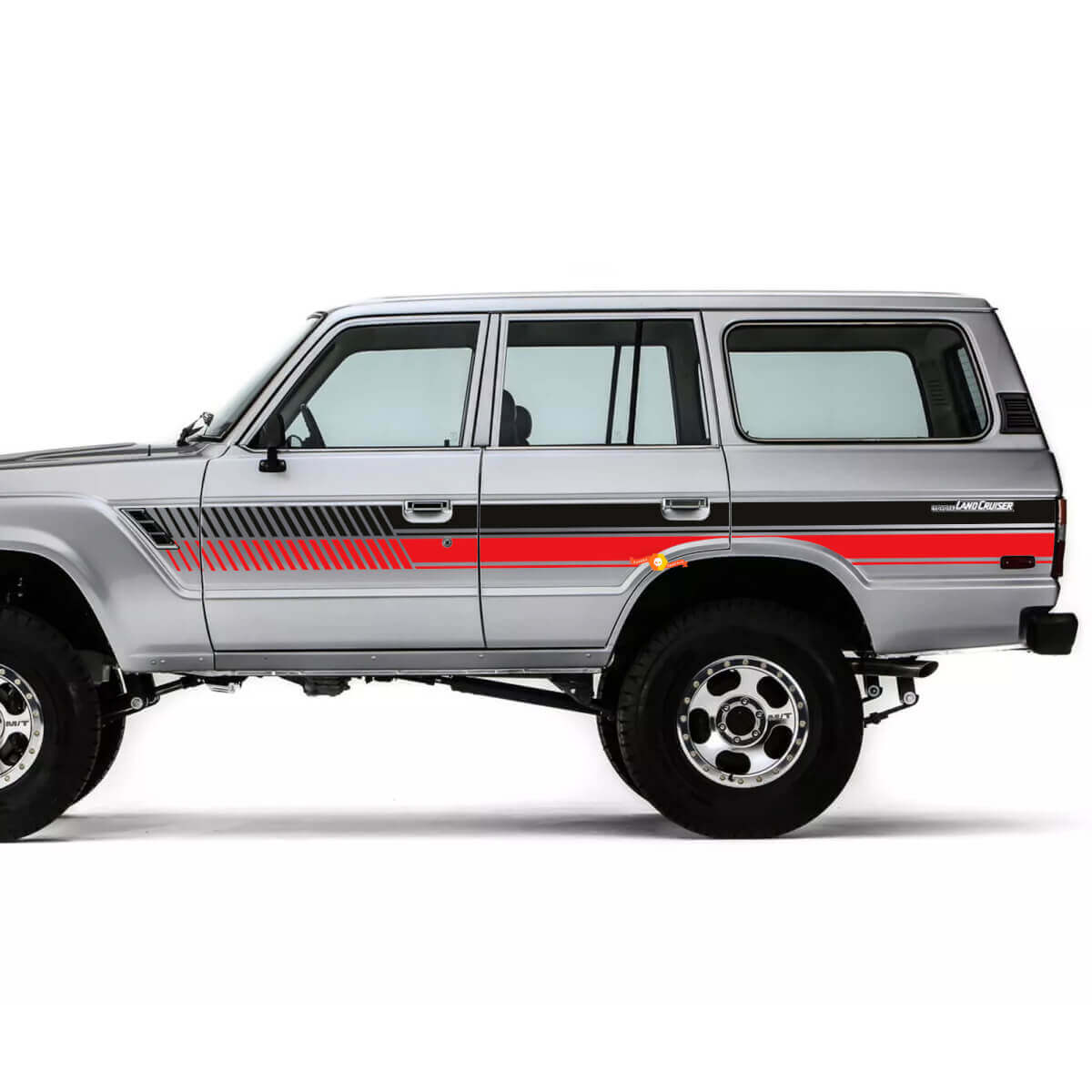Retro-Streifen-Grafiken Seiten-Tür hinterer Kotflügel Vinyl-Aufkleber für Toyota Land Cruiser 1984