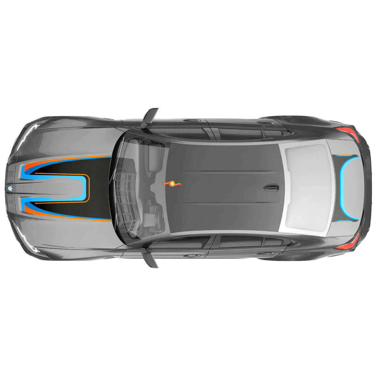 M Performance Abstraktes Grafikhauben- und Kofferraum-Vinyl-Aufkleber für BMW M3 G80