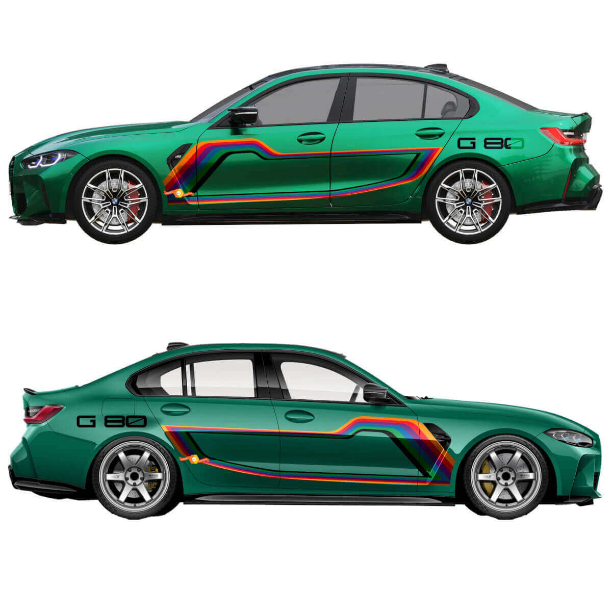 M Performance G80 Racing Grafikstreifen Türvinylaufkleber für BMW M3 G80