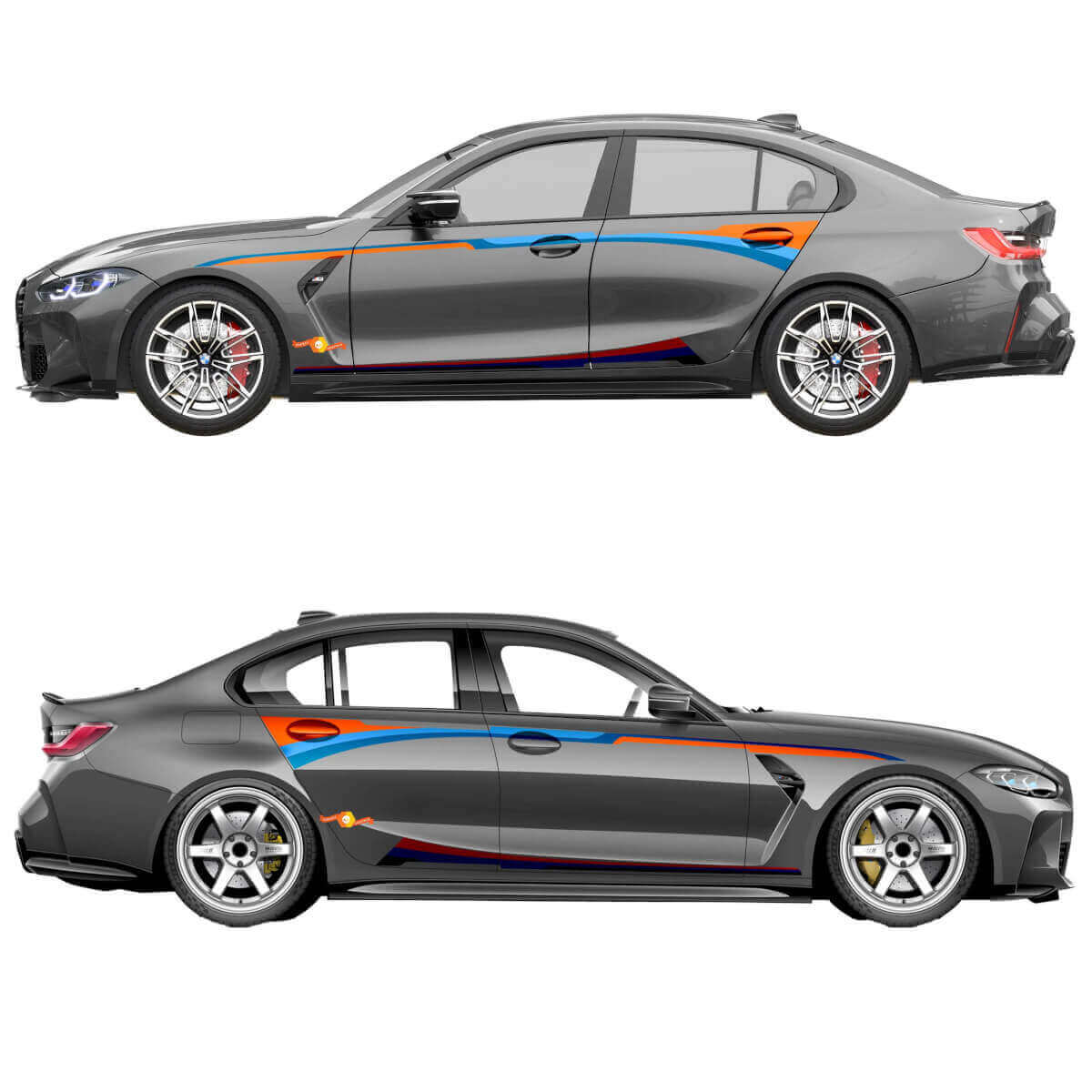 M Performance Seitenstreifen Aufkleber aus Vinyl für BMW M3 G80