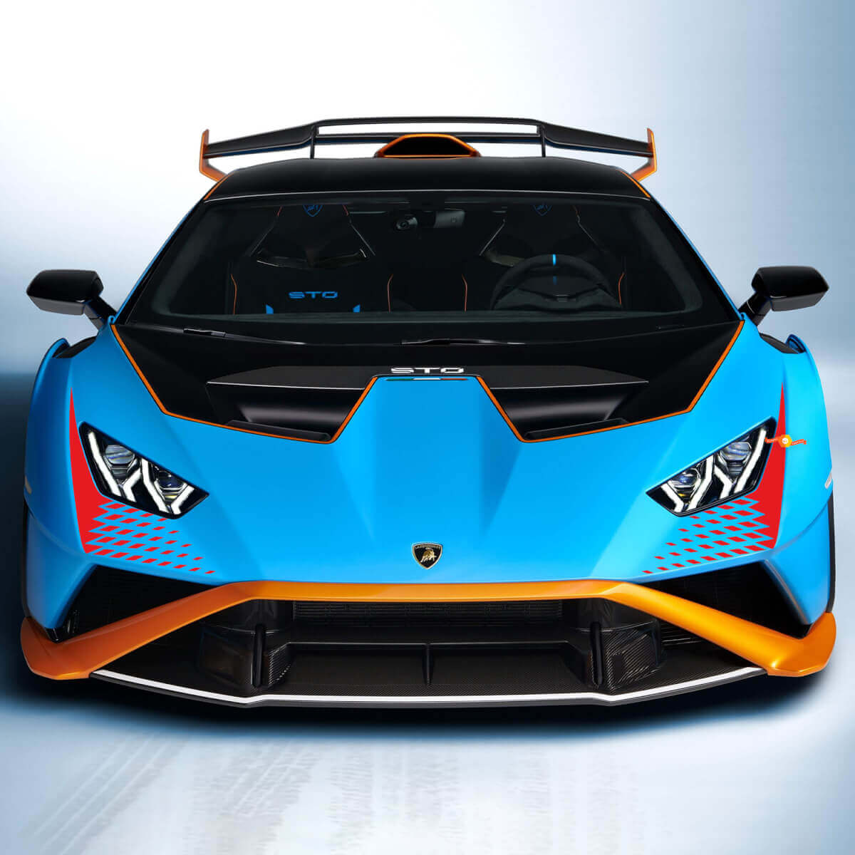 Schachbrett-Grafik Racing Motorhauben Vinylaufkleber Für Lamborghini Huracan STO