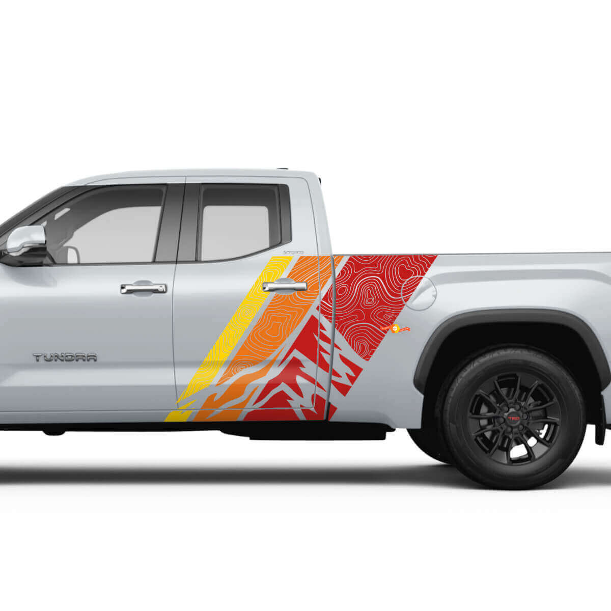 Vinage Mountains Topographische Stil Streifen Aufkleber Für Die Hintertür Seitenverkleidung Für Toyota Tundra CrewMax